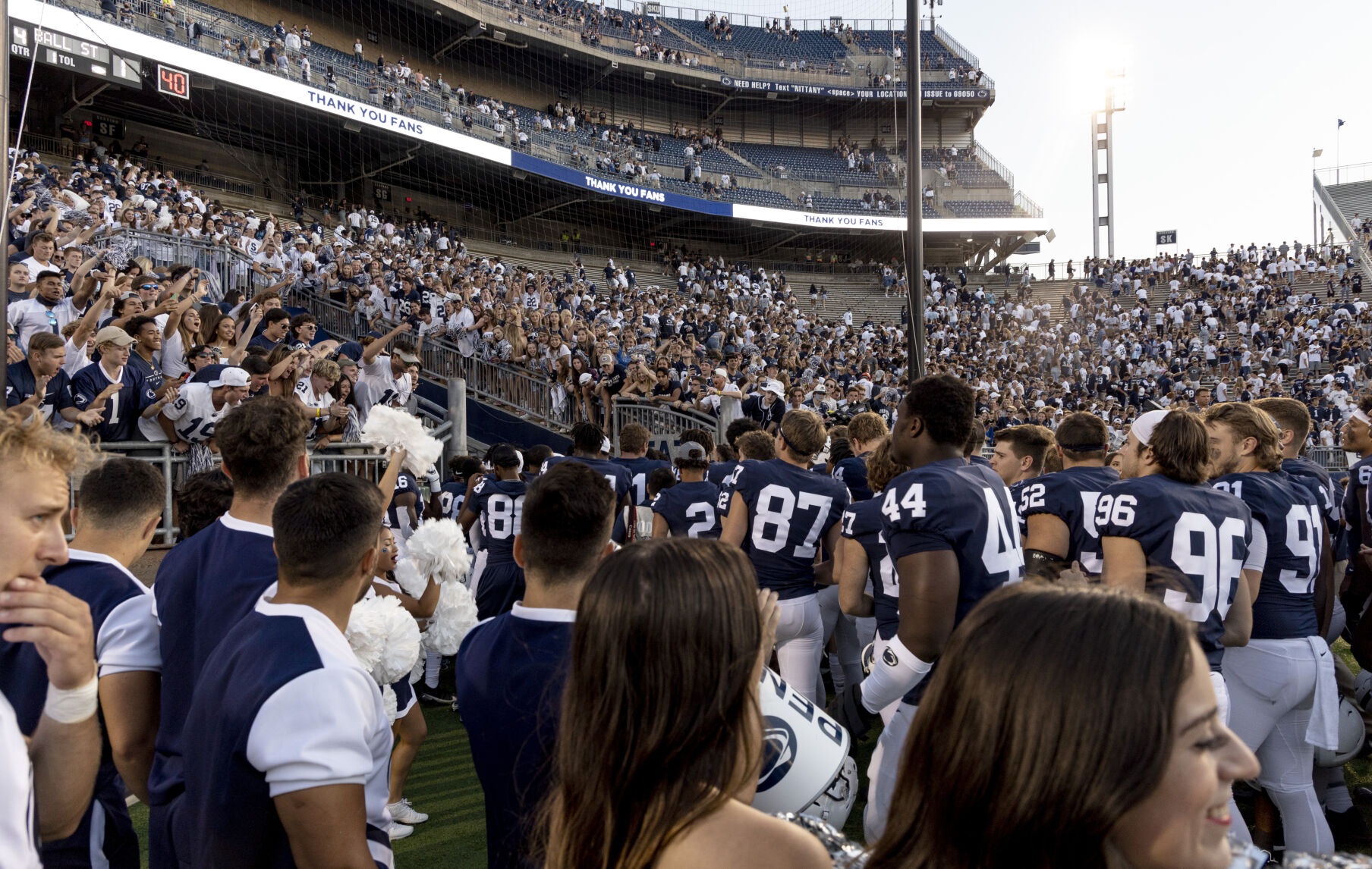 Penn State football vs. Ball State, team exits field